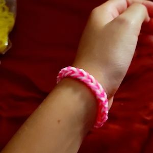 Pink and white bracelet